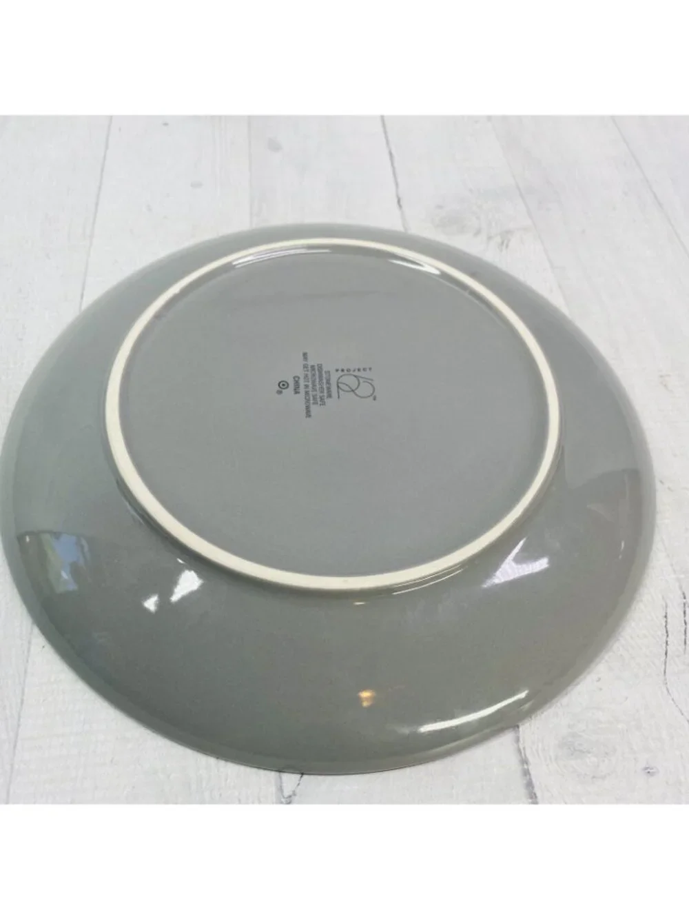 Project 62 Target AVESTA Glossy Gray Stoneware Smooth Coupe Dinner Plates Set 4